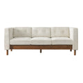 Christopher Knight Home Aurelian Modern 78" 3-Seater Chenille Upholstered Sofa with Tufted Back and Rubberwood Legs, Beige