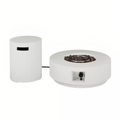 Christopher Knight Home Elisha Outdoor 40,000 BTU Lightweight Concrete Fire Pit Table with Tank Holder and Lid, White
