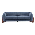 Christopher Knight Home Alma 82.75" Boucle Fabric 3 Seater Sofa, Navy Blue