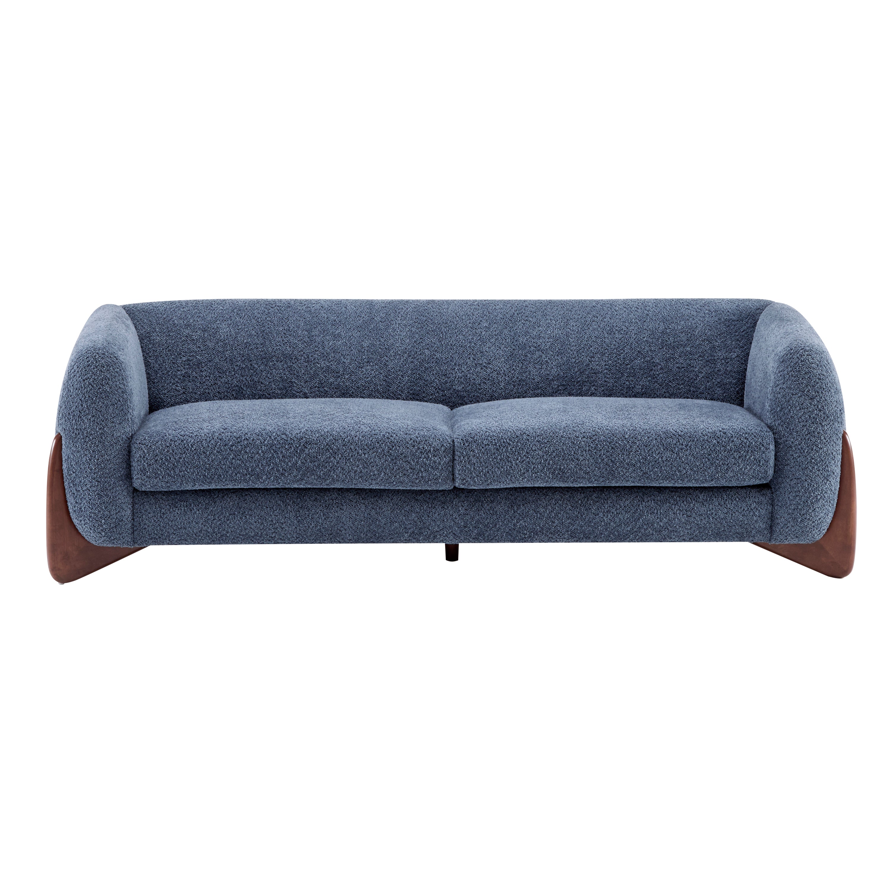 Christopher Knight Home Alma 82.75" Boucle Fabric 3 Seater Sofa, Navy Blue