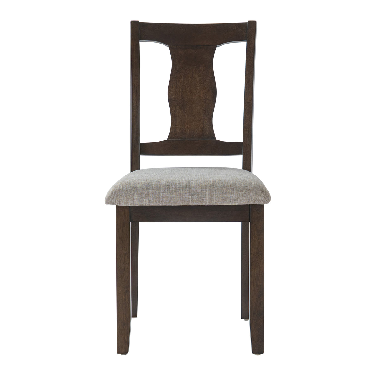 GDFStudio Orbis Modern Rubberwood Linen Upholstered Dining Chairs with High Backrest (Set of 2), Beige/Espresso