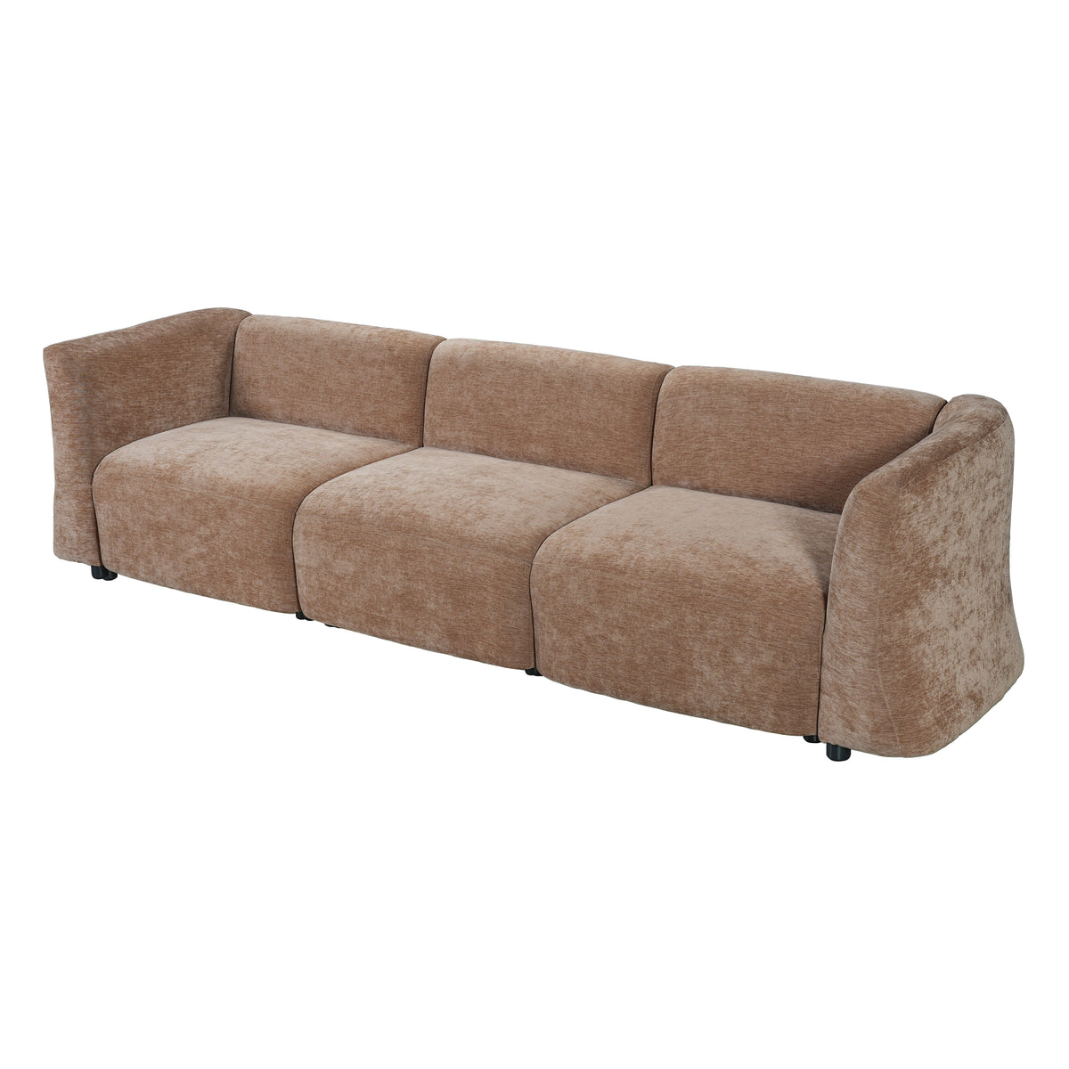 Christopher Knight Home Isidorus 111" Modern Wooden Upholstered Sofa with Curved Armrest, Mocha