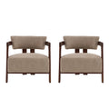 Christopher Knight Home Zuri Modern Rubber Wood Boucle Upholstered Accent Chairs (Set of 2), Light Brown