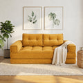 GDFStudio Emerson 51.18  Modular 2-in-1 Boneless Convertible Corduroy Loveseat, Orange