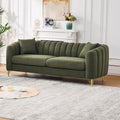 GDFStudio Missoula Modern Chenille 3-Seater 83  Sofa with Metal Legs,Green