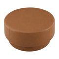 GDFStudio Milo Modern Round Ottoman Coffee Table, Brown-PU