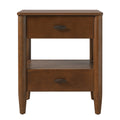 Christopher Knight Home Uday Rubberwood Nightstand with 2 Drawers and Open Shelf, Bedside Table with Storage, Walnut