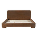 Christopher Knight Home Uhuti Modern Minimalist Platform Bed with Cylindrical Solid wood Base, King, Walnut