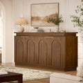 GDFStudio Emma 63.7  Modern Four Arched Doors Sideboard Storage Cabinet with Adjustable Shelves, Walnut