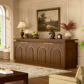 GDFStudio Chloe 65.7  Modern 4 Arched Door Sideboard Storage Cabinet with Adjustable Shelves, Walnut