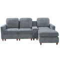 GDFStudio Ceto Modern Chenille 82" L-Shaped Sectional Sofa with Reversible Chaise and Storage Console, Gray