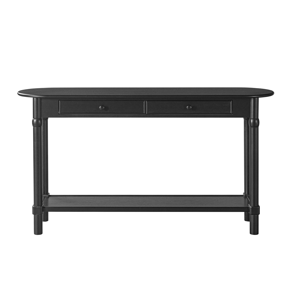 Christopher Knight Home Aro Modern Rubberwood Console Table with 2 Drawers and Shelf, Black
