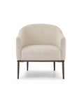 Christopher Knight Home Ansel Iron and Wood Lounge Barrel Accent Chair with Sculptural Upholstered Design, Ivory-Chenille