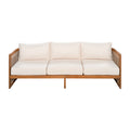 Christopher Knight Home Eero Modern Acacia 77" Patio Sofa with Water-Resistant Cushions and Rope Accents, Teak