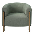 Christopher Knight Home Pella Modern Wooden Chenille Upholstered Barrel Accent Chair, Green