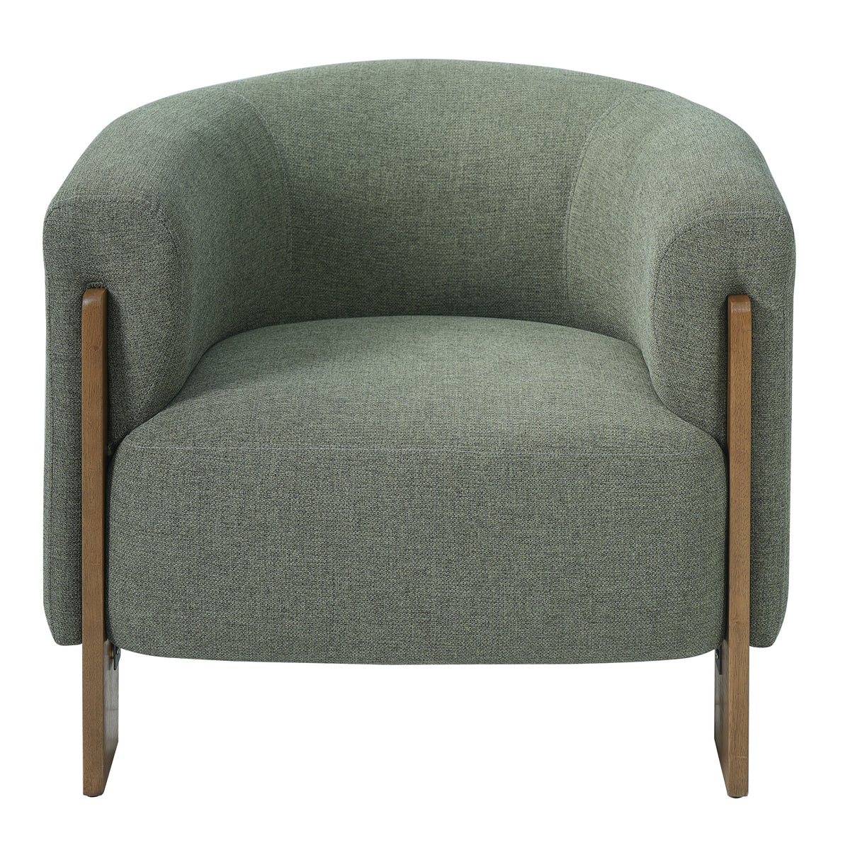 Christopher Knight Home Pella Modern Wooden Chenille Upholstered Barrel Accent Chair, Green
