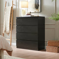 GDFStudio Velmont 31 W Modern 4-Drawer Dresser with Handle-Free Design, Black