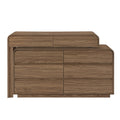 Christopher Knight Home Runa Modern 50" Wooden Expandable Makeup Vanity Desk with 8 Drawers, Walnut