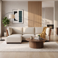 Christopher Knight Home Lorendale Modern 4 Piece Wooden Boucle Upholstered Sectional Sofa, Sesame