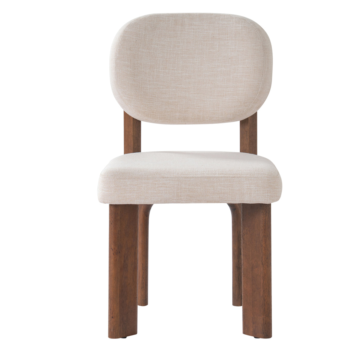 Christopher Knight Home Avery Mid-Century Modern Rubber Wood Dining Chair with Thick Upholstered Seats & Curved Backs (Set of 2), Walnut