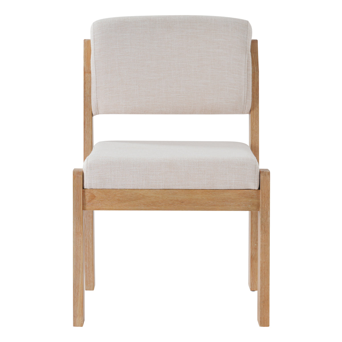 Christopher Knight Home Hudson Mid-Century Modern Rubber Wood Dining Chair with Upholstered Seat & Back (Set of 2), Natural