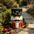 GDFStudio Ceren 18  Resin Classic Nutcracker Soldier Garden Stool, Black/Red