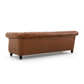 Christopher Knight Home Winston Traditional Chesterfield 3-Seater Sofa with Tufted Back, Brown-PU