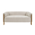 Christopher Knight Home Iri 59" Modern Boucle Upholstered Loveseat with Rubber Wood Legs, Almond