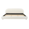 Christopher Knight Home Emilia Modern Boucle Upholstered Platform Bed with Curved Headboard, Cream/King