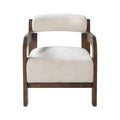 Christopher Knight Home Otho Modern Wooden Chenille U?Shaped Accent Chair with Roll Back Cushion, Cream