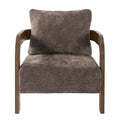 Christopher Knight Home Svea Modern Solid Wood Chenille U?Shaped Accent Chair with Back Pillow, Brown