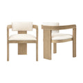 Christopher Knight Home Ula Modern Rubberwood Dining Chairs with Seat Cushion (Set of 2), Beige/Light Ash