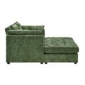 GDFStudio Elara Contemporary Chenille 2-Seat Chaise Lounge Sofa with Pillow Armrests, Green