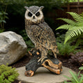 GDFStudio Qadir 18.98  Realistic Owl Resin Garden Statue, Brown