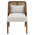 Christopher Knight Home Letha Farmhouse Rubberwood Dining Chairs with Rattan Back and Removable Pillow (Set of 6), Walnut