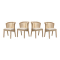 Christopher Knight Home Tove Boho Rubberwood Dining Chairs with Rattan Back and Seat Cushion (Set of 4), Light Ash/Beige