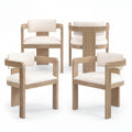 Christopher Knight Home Ula Modern Rubberwood Dining Chairs with Seat Cushion (Set of 4), Beige/Light Ash