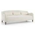 GDFStudio Elara Transitional Upholstered 78" Curved 3-Seater Sofa with Lumbar Pillows, Beige Chenille