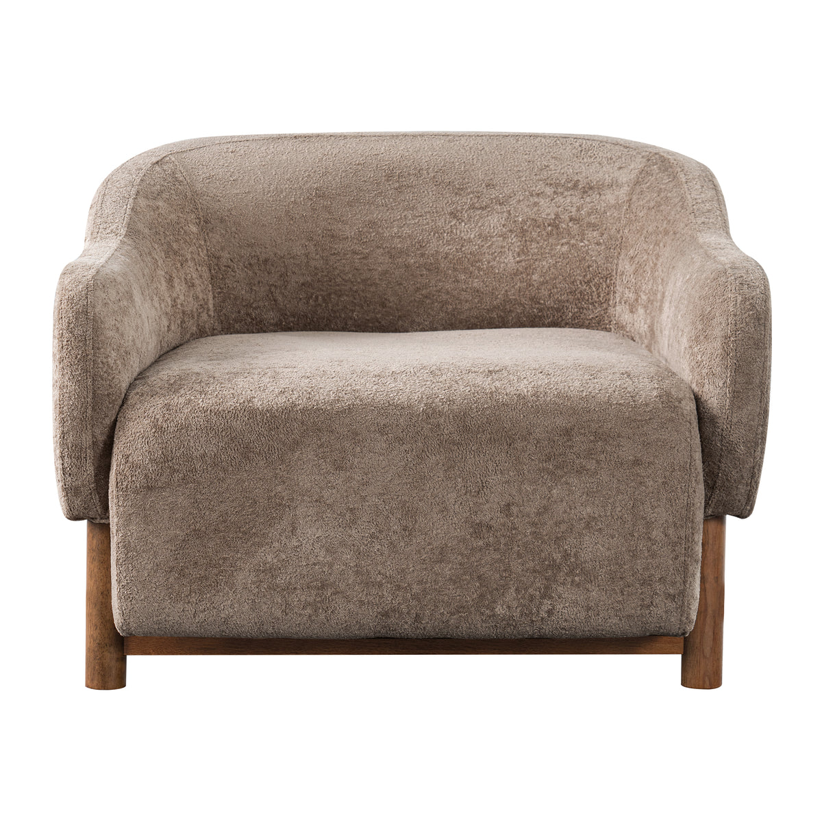 Christopher Knight Home Sienna Organic Modern Chenille Upholstered Accent Chair with Curved Arms, Coffee