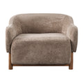 Christopher Knight Home Sienna Organic Modern Chenille Upholstered Accent Chair with Curved Arms, Coffee