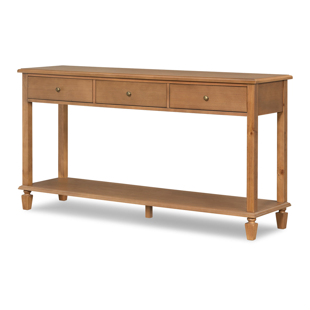 Christopher Knight Home Elodie Farmhouse Wood Console Table with Drawers and Open Shelf, Brown