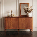 GDFStudio Lucius Modern 59" Sideboard Buffet Cabinet with Solid Wood Legs, Brown
