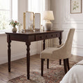GDFStudio Beaumont 47-Inch Solid Wood Writing Desk with Two Drawers, Walnut