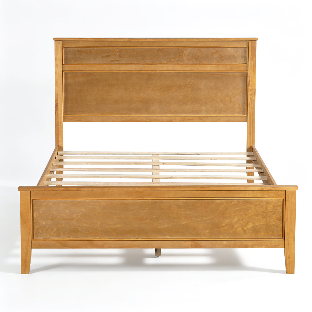Christopher Knight Home Everett Transitional Farmhouse Wood Platform Bed with Headboard, Natural