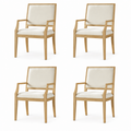 Christopher Knight Home Oona Modern Rubberwood Upholstered Dining Chairs (Set of 4), Beige/Natural