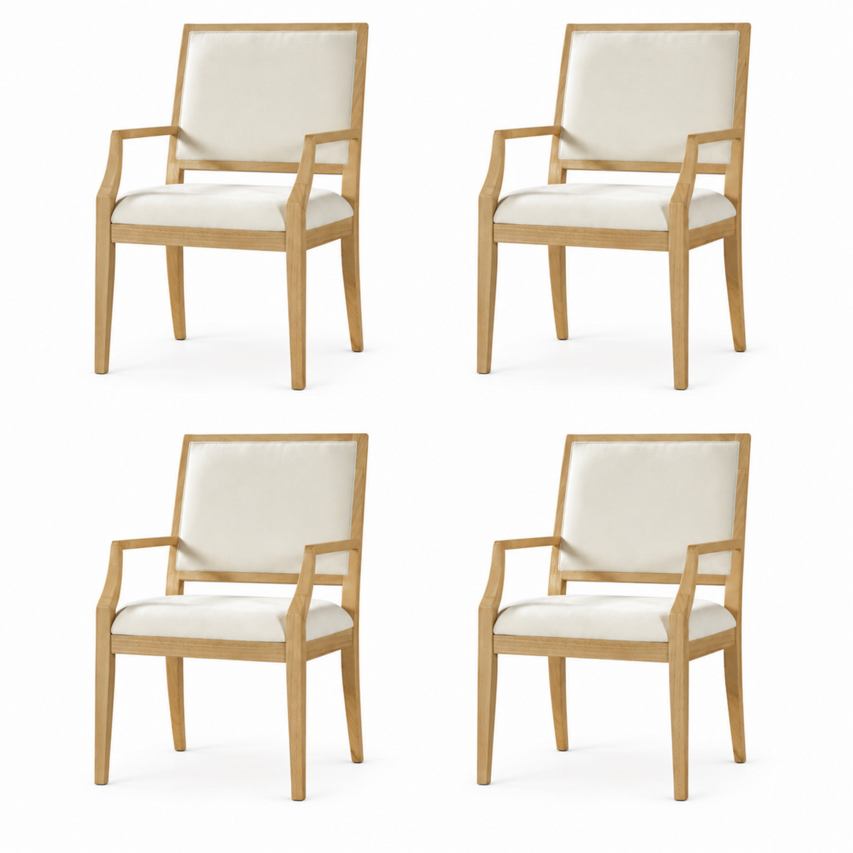 Christopher Knight Home Oona Modern Rubberwood Upholstered Dining Chairs (Set of 4), Beige/Natural