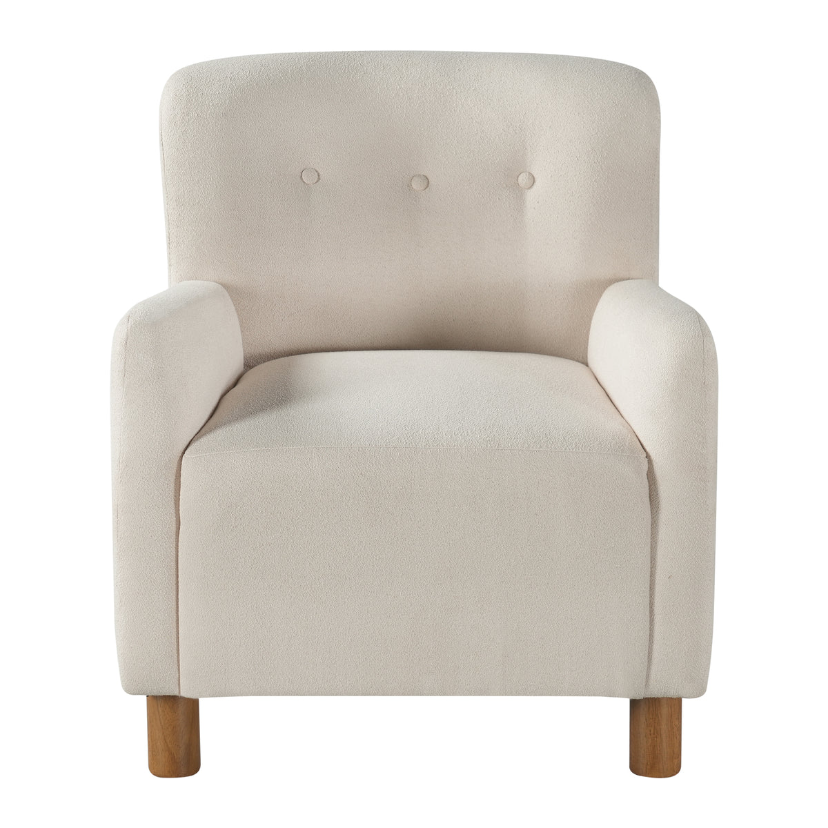 GDFStudio Rowan Transitional Linen Upholstered Accent Chair with Button Tufted Back, Beige