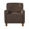 GDFStudio Rowan Transitional Linen Upholstered Accent Chair with Button Tufted Back, Brown