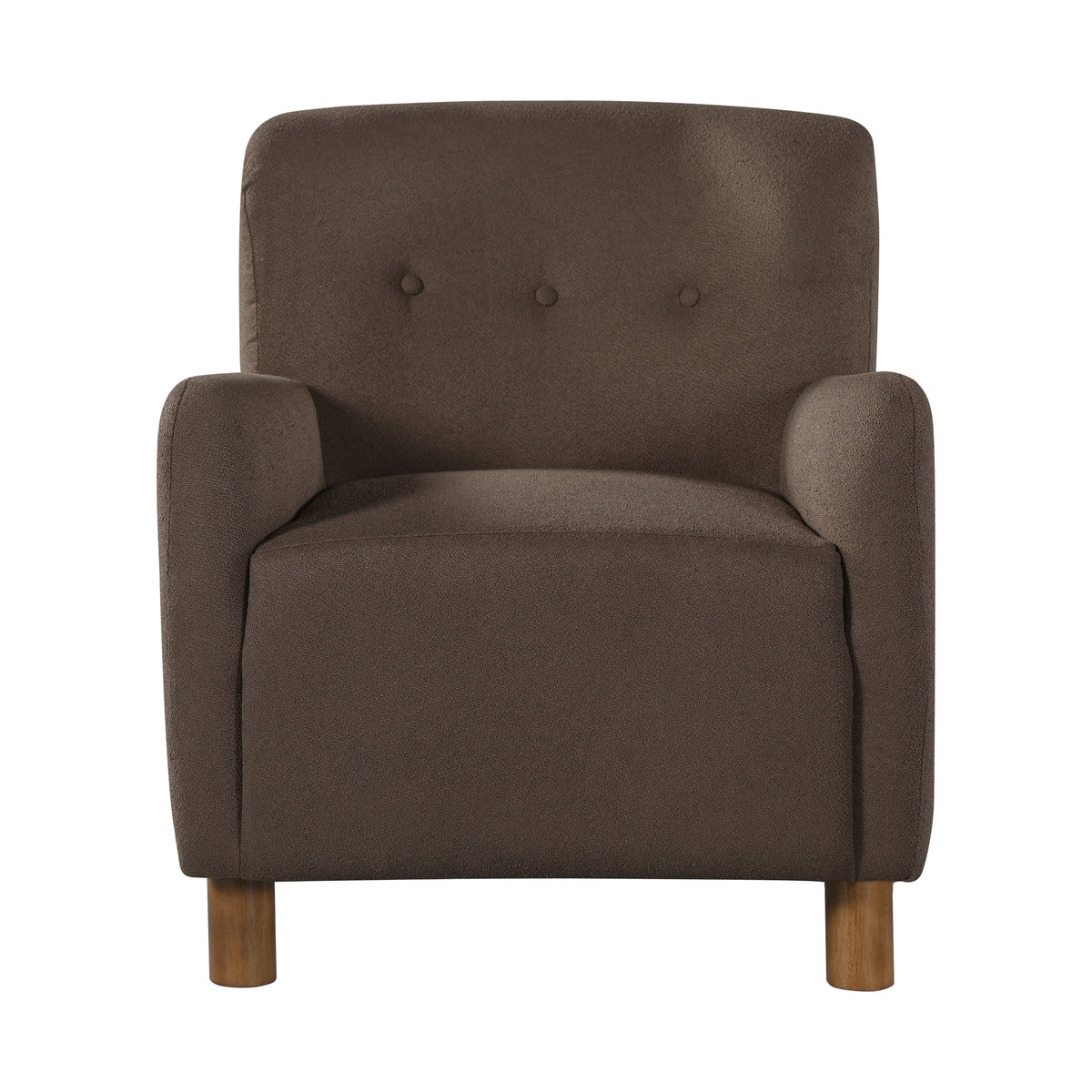 GDFStudio Rowan Transitional Linen Upholstered Accent Chair with Button Tufted Back, Brown
