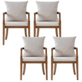 Christopher Knight Home Unai Modern Rubberwood Dining Chairs with Removable Lumbar Pillow and Padded Seat (Set of 4), Walnut
